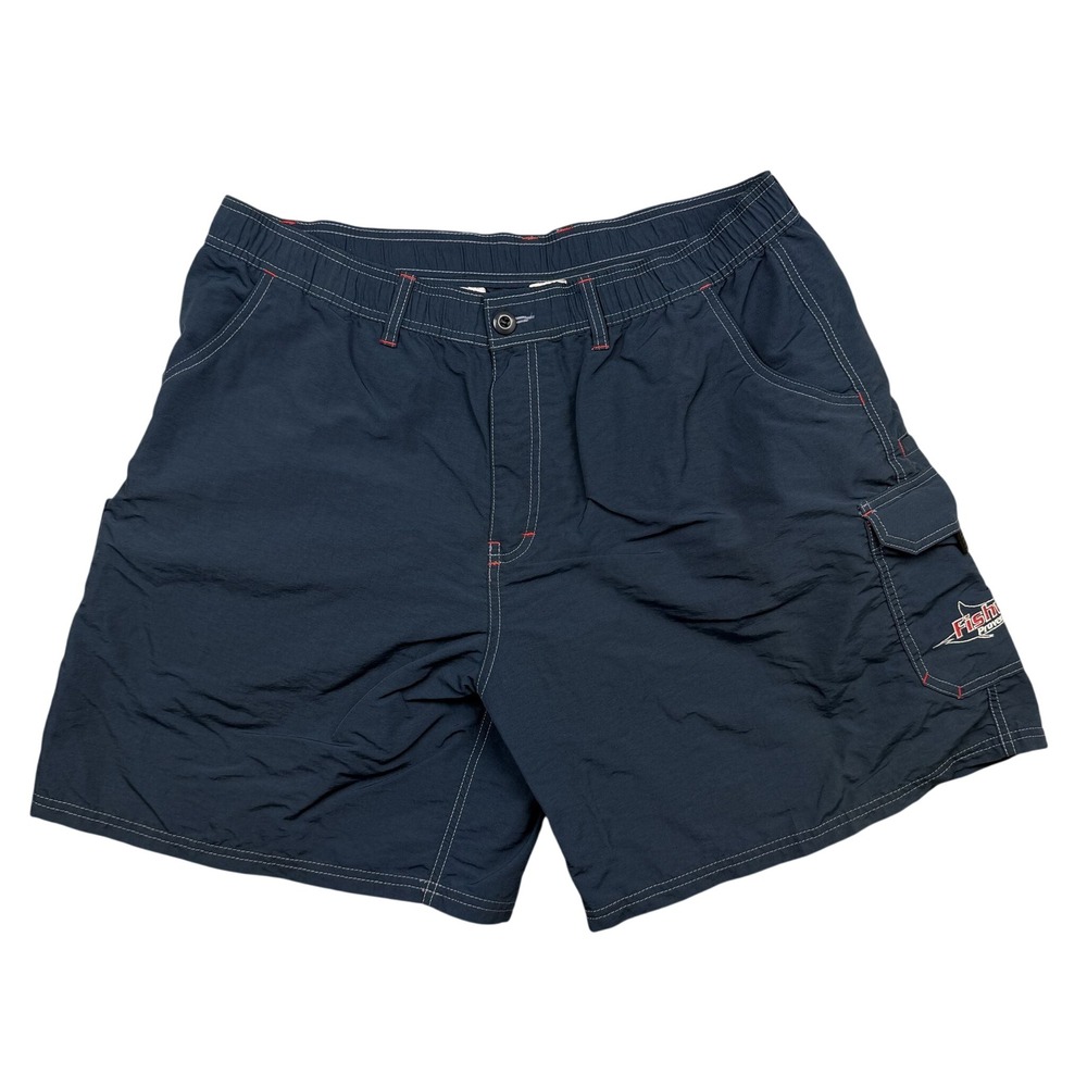 Fishworks Shorts Mens 40 Blue Fishing Cargo Nylon Performance BoardShorts Trunks
